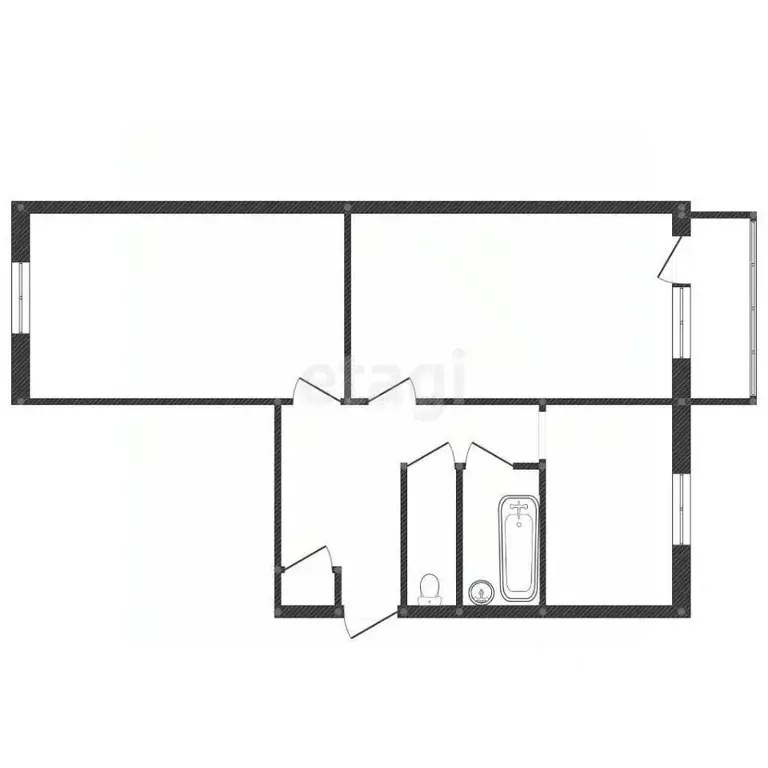 2-к кв. Костромская область, Кострома ул. Сутырина, 23 (48.0 м) - Фото 0