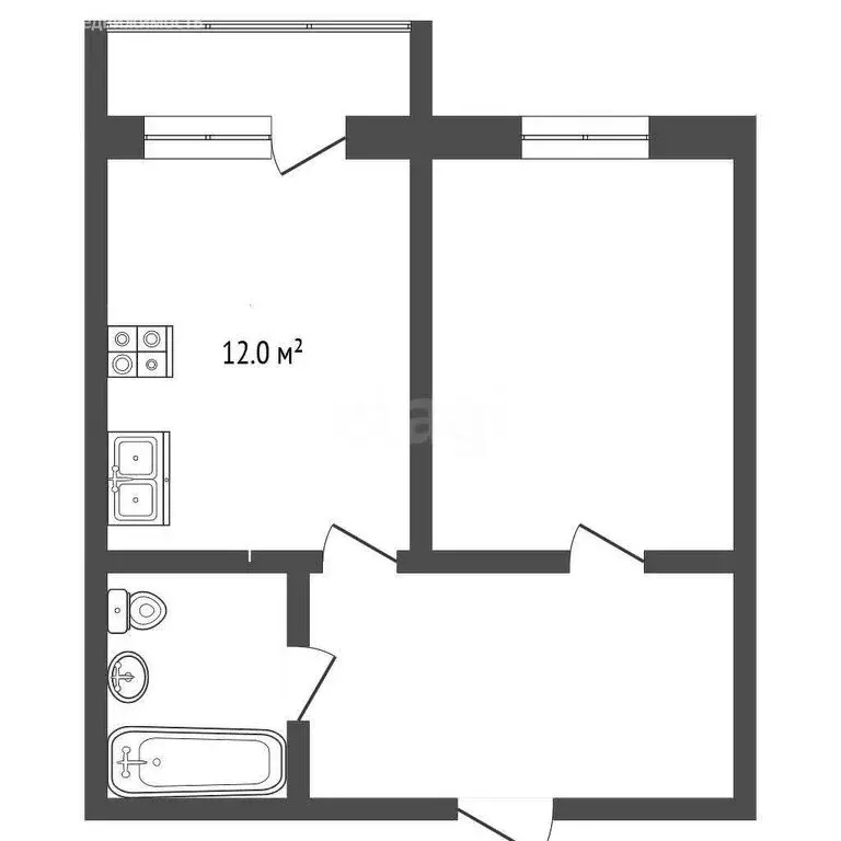 1-комнатная квартира: Вологда, улица Гагарина, 80Ак4 (36 м) - Фото 1