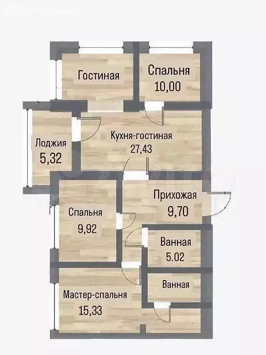 Квартира-студия: Тюмень, Героев Сталинградской битвы, 5к1 (87.5 м) - Фото 0