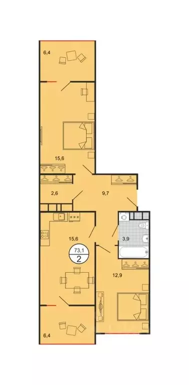 2-к кв. Ставропольский край, Ставрополь № 10 мкр, ул. Биологическая, ... - Фото 1