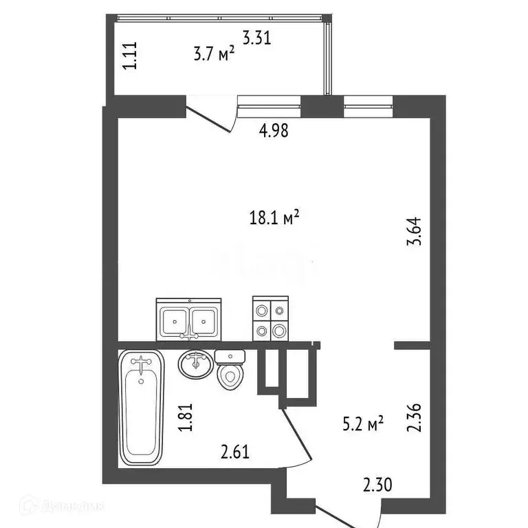 Продаётся квартира-студия, 28 м - Фото 1