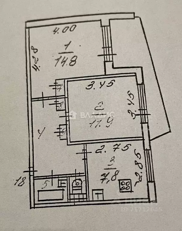 2-к кв. Воронежская область, Воронеж ул. 60-й Армии, 23 (47.1 м) - Фото 2