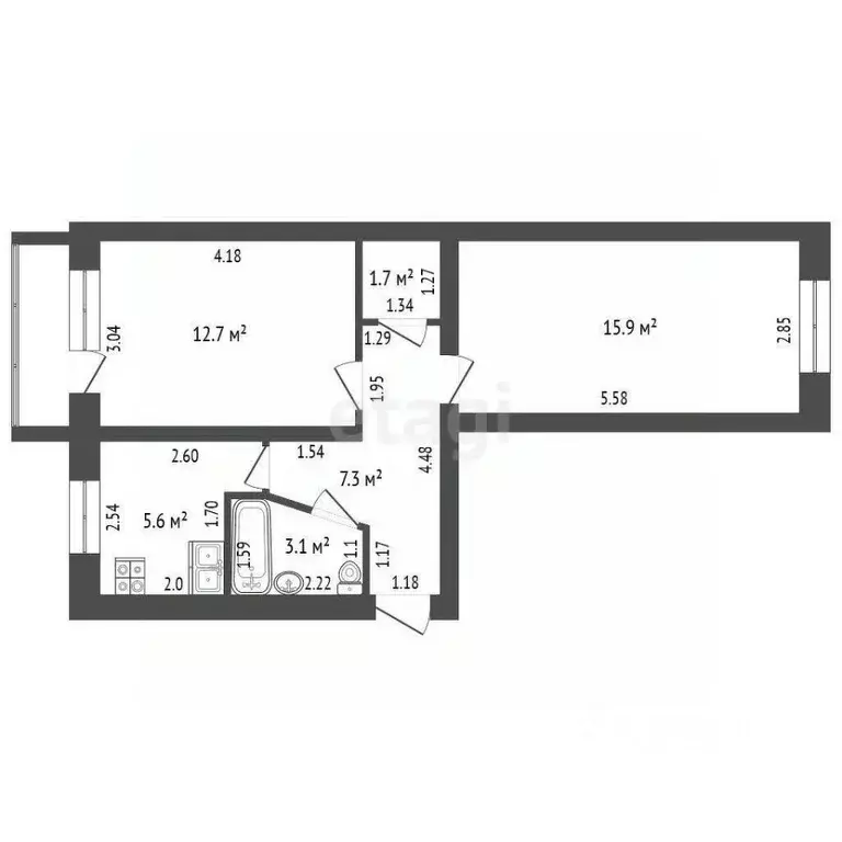 2-к кв. Воронежская область, Борисоглебск Северный мкр, 39 (47.0 м) - Фото 1