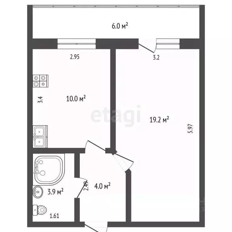 1-к кв. Вологодская область, Череповец Ленинградская ул., 60 (36.9 м) - Фото 2