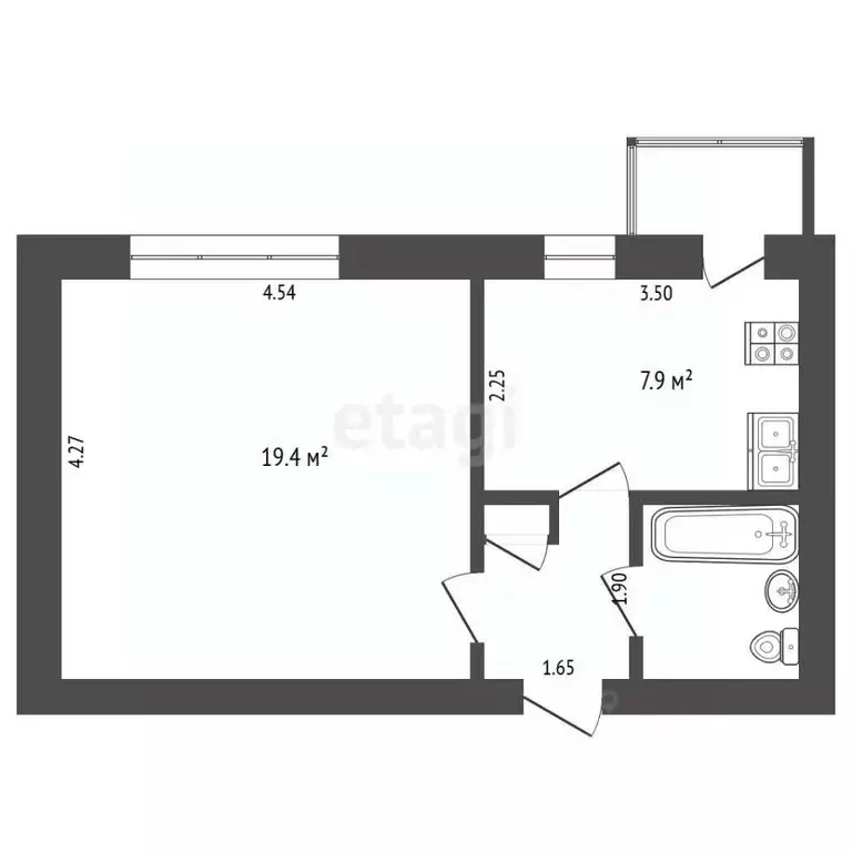 1-к кв. Тюменская область, Тюмень Минская ул., 3б (33.7 м) - Фото 2
