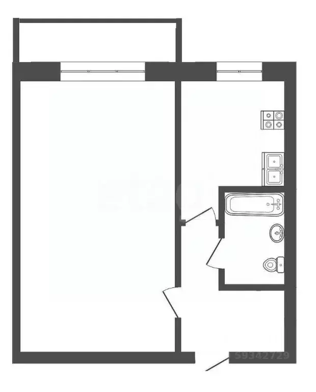 1-к кв. Архангельская область, Архангельск просп. Дзержинского, 1к1 ... - Фото 2
