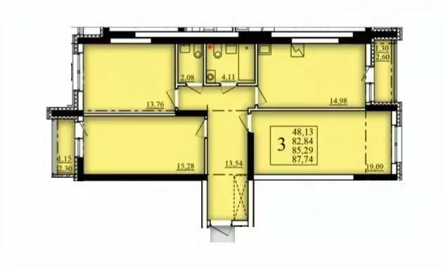 3-к кв. Башкортостан, Уфа Затон-Восточный жилрайон, Паруса жилой ... - Фото 1