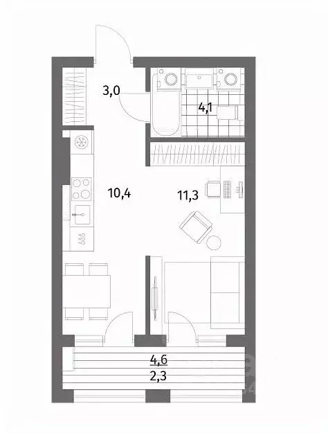 1-к кв. Калининградская область, Гурьевск ул. Имени Антона Пошкуса, ... - Фото 1