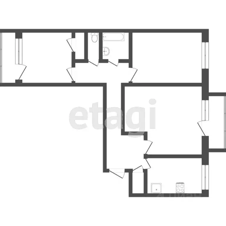 3-к кв. Томская область, Томск ул. Салтыкова-Щедрина, 48 (64.4 м) - Фото 1