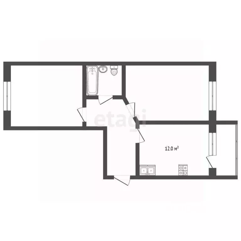 2-к кв. Омская область, Омск ул. Красный Путь, 101к3 (54.9 м) - Фото 1