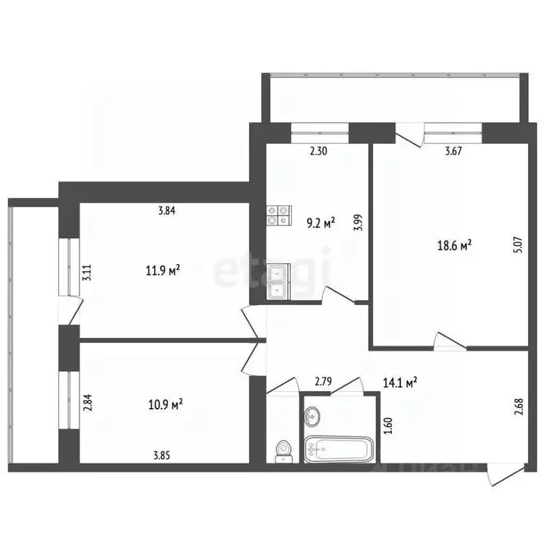 3-к кв. Марий Эл, Йошкар-Ола бул. Чавайна, 12 (74.8 м) - Фото 1