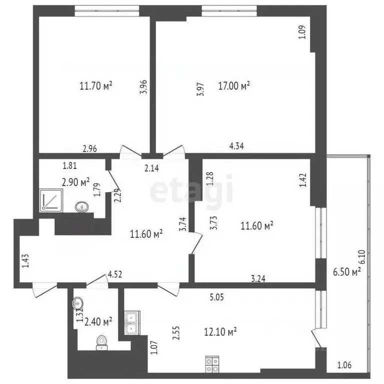 3-к кв. Удмуртия, Ижевск Удмуртская ул., 300 (60.5 м) - Фото 1