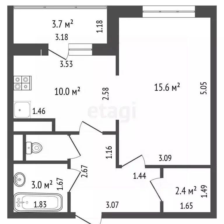 1-к кв. Московская область, Балашиха ш. Косинское, 1 (38.0 м) - Фото 2