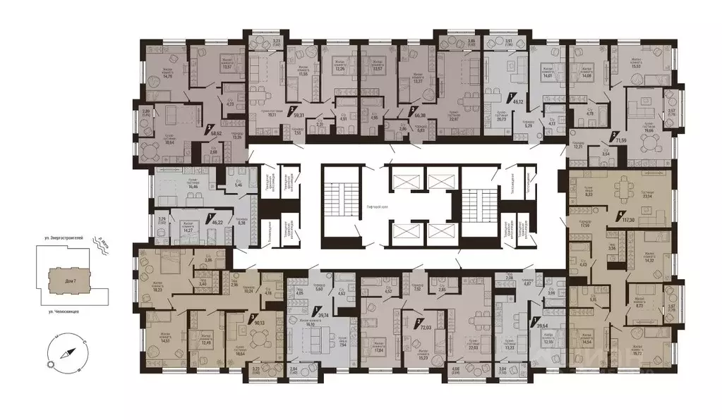 1-к кв. Свердловская область, Екатеринбург Центральный жилрайон, Дом 7 ... - Фото 2