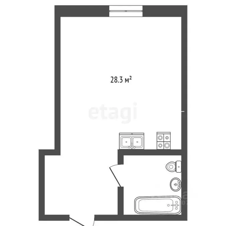 Студия Санкт-Петербург ул. Хошимина, 16А (28.3 м) - Фото 1