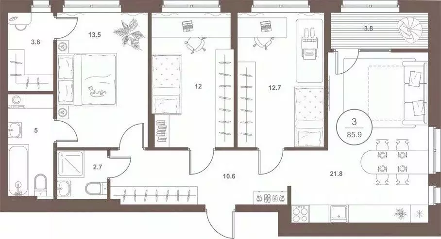 3-к кв. Пензенская область, Пенза Арбеково жилрайон, Дальнее Арбеково ... - Фото 1