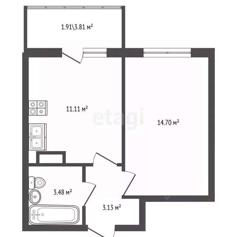 1-к кв. Санкт-Петербург ул. Плесецкая, 10 (34.7 м) - Фото 2