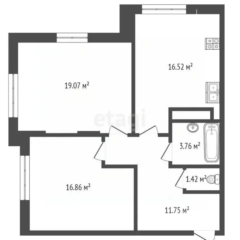 2-к кв. Мордовия, Саранск просп. Ленина, 29 (69.3 м) - Фото 1