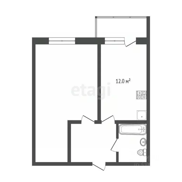 1-к кв. Ростовская область, Ростов-на-Дону просп. Сиверса, 30 (42.0 м) - Фото 1