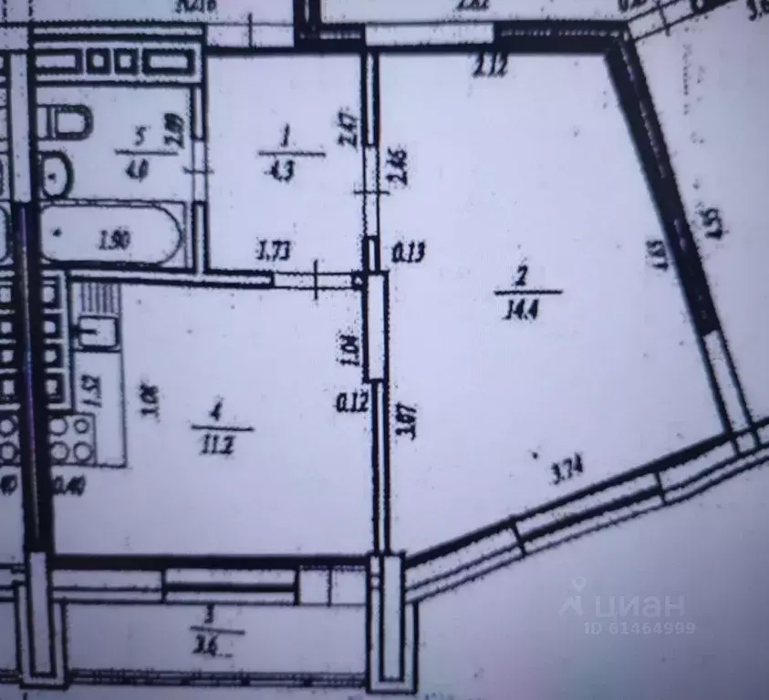 1-к кв. Башкортостан, Уфа ул. Менделеева, 128к1 (37.6 м) - Фото 1