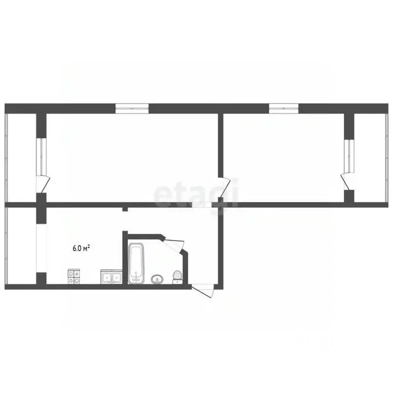 2-к кв. Ставропольский край, Пятигорск ул. Козлова (43.0 м) - Фото 2