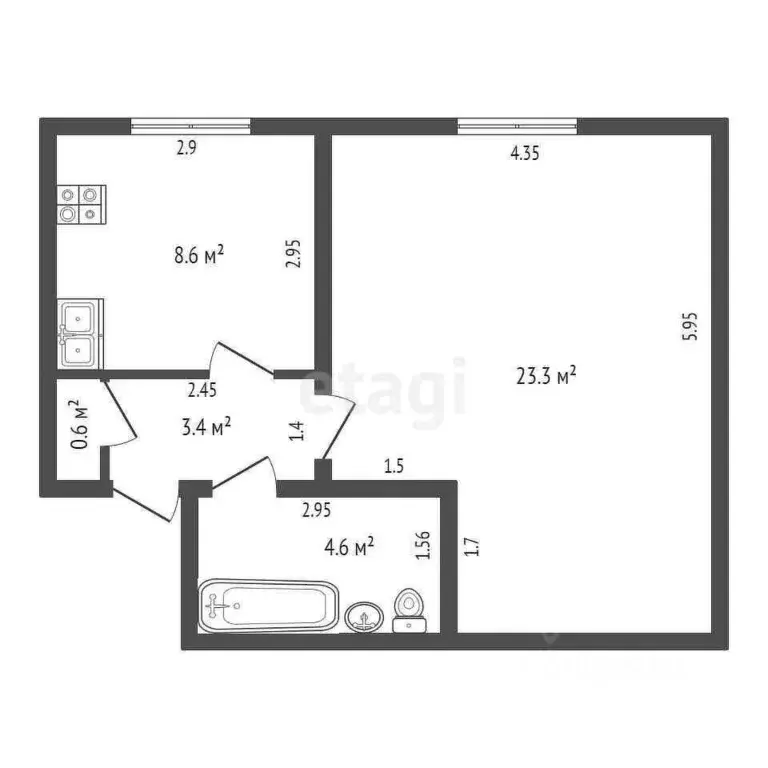 1-к кв. Ханты-Мансийский АО, Ханты-Мансийск ул. Мира, 89А (40.5 м) - Фото 2