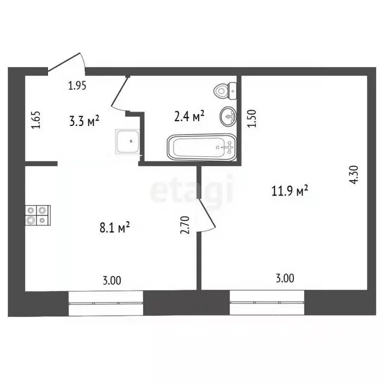 1-к кв. Ростовская область, Ростов-на-Дону Казахская ул., 89/2 (25.7 ... - Фото 1