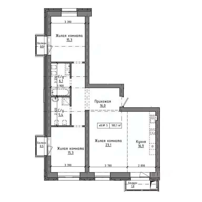 3-к кв. Алтайский край, Барнаул Интернациональная ул., 81 (100.1 м) - Фото 0