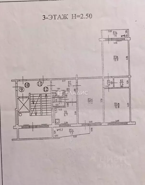3-к кв. Калининградская область, Калининград ул. 9 Апреля, 84 (63.5 м) - Фото 2
