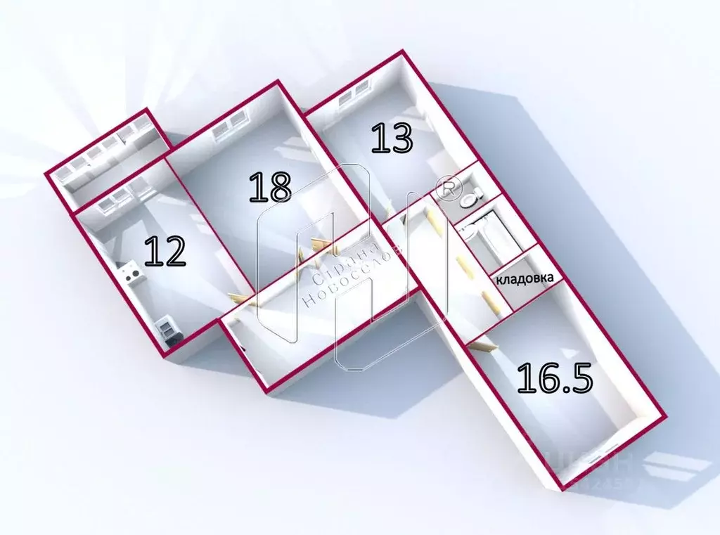 3-к кв. Мордовия, Саранск Советская ул., 50 (80.0 м) - Фото 1