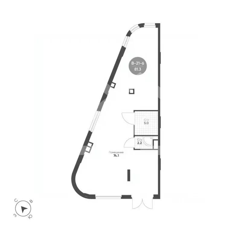 Помещение свободного назначения в Москва 4-я оч., Шагал жилой ... - Фото 2