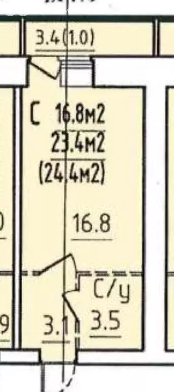 Квартира-студия: Вологда, улица Гагарина, 80Ак1 (24.4 м) - Фото 1