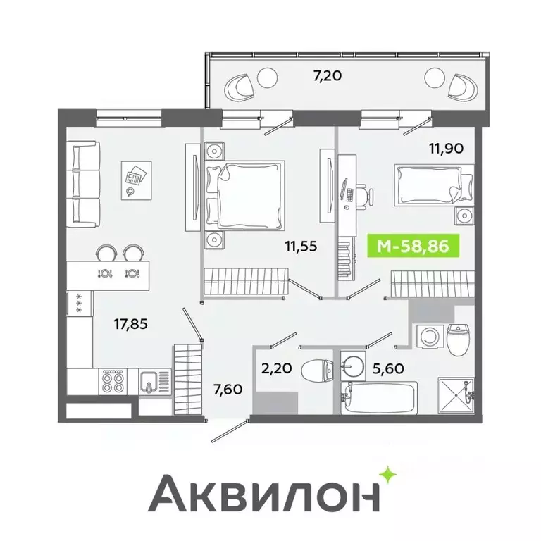 3-к кв. Ленинградская область, Всеволожский район, Заневское городское ... - Фото 0