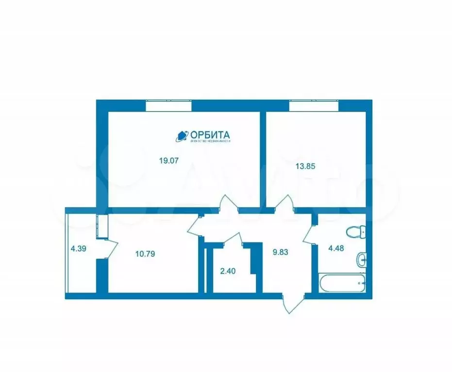 2-к. квартира, 60 м, 15/17 эт. - Фото 0