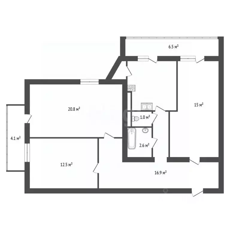 3-к кв. Санкт-Петербург Рыбацкий просп., 7 (78.8 м) - Фото 1