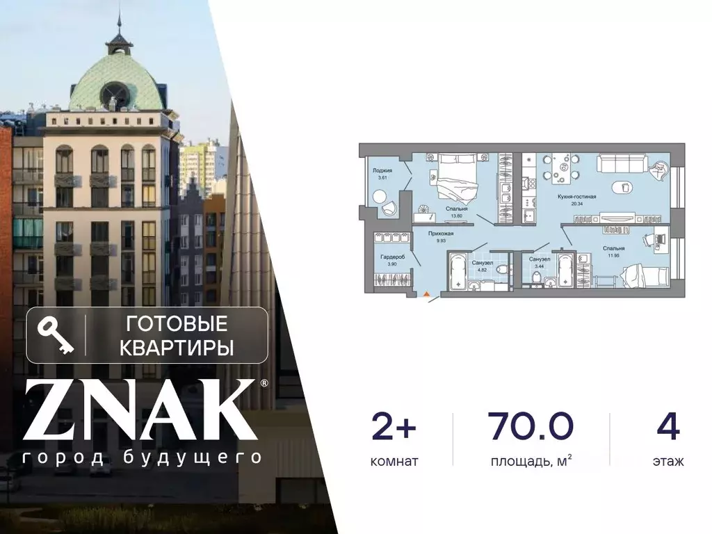 2-к кв. Кировская область, Киров Урванцево мкр, Знак жилой комплекс ... - Фото 1