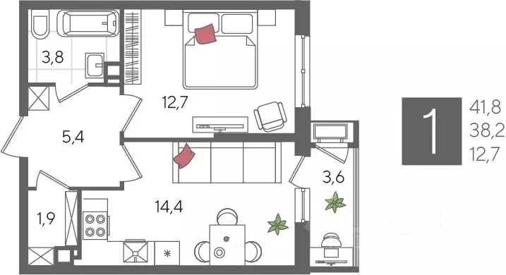 1-к кв. Краснодарский край, Краснодар Черемушки мкр, Рекорд жилой ... - Фото 2