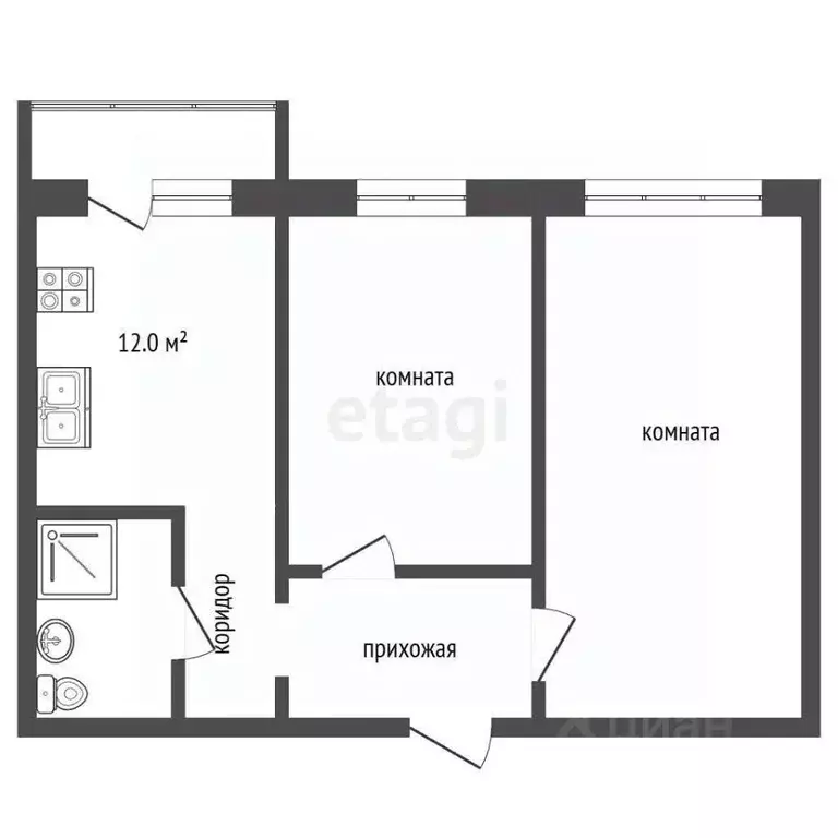 2-к кв. Костромская область, Кострома Венеция мкр, 71 (50.0 м) - Фото 1