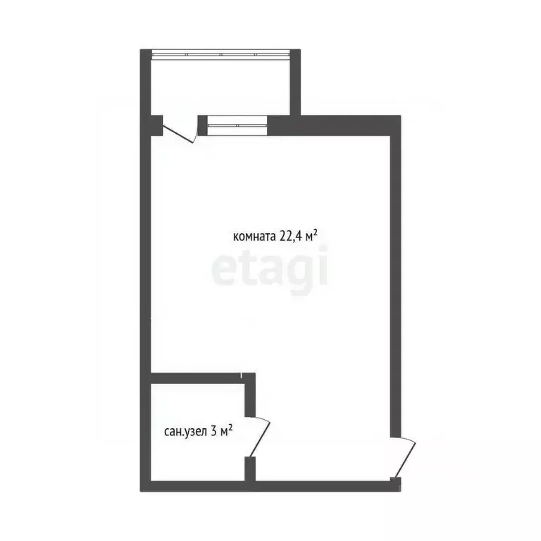 Студия Краснодарский край, Новороссийск ул. Видова, 210 (30.4 м) - Фото 1