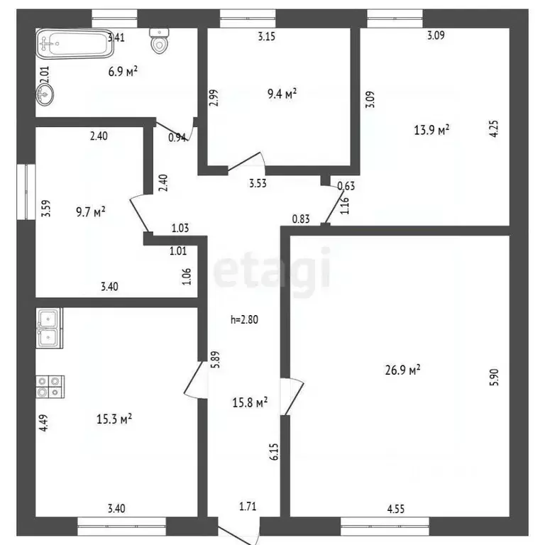 Дом в Орловская область, Хотынец пгт ул. Пушкина, 32 (98 м) - Фото 0