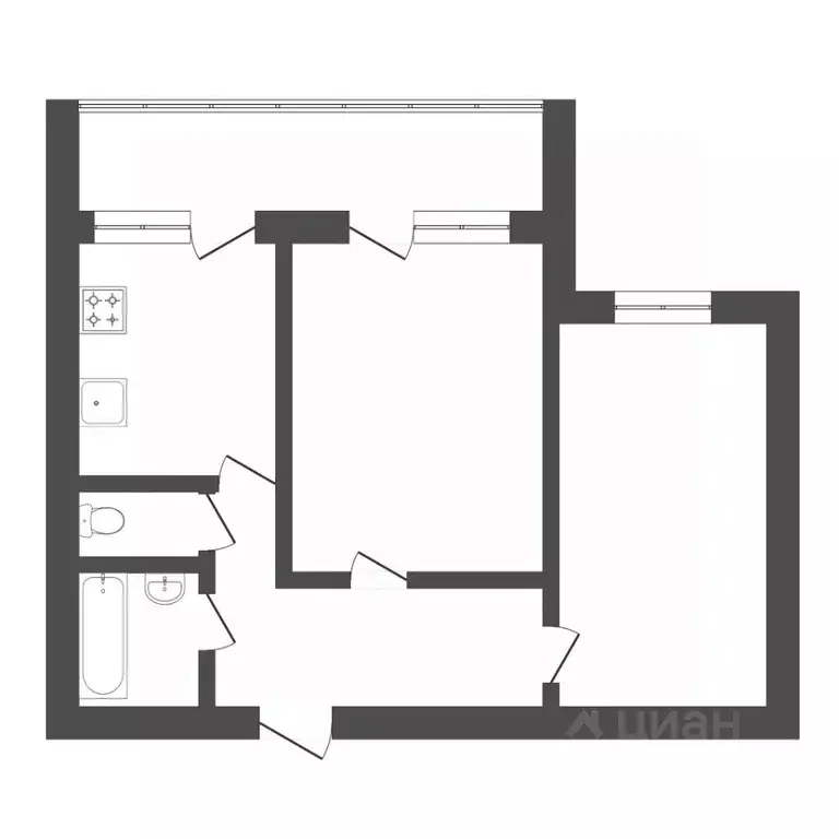 2-к кв. Тюменская область, Тюмень Ялуторовская ул., 27 (46.8 м) - Фото 2