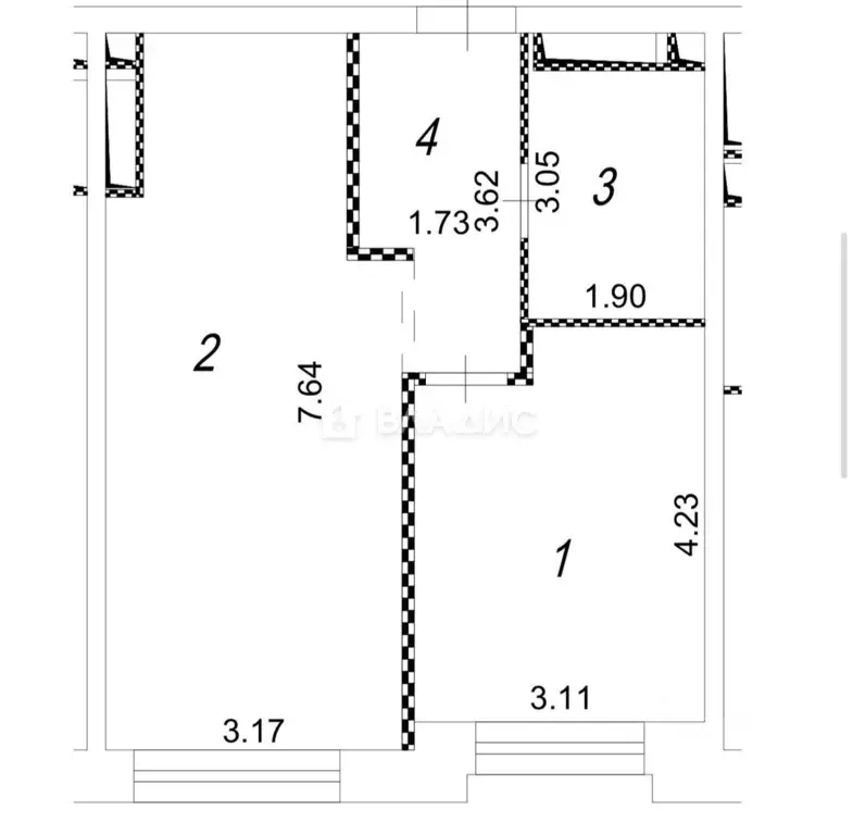 1-к кв. Москва ул. Василия Ланового, 7с1 (45.1 м) - Фото 2