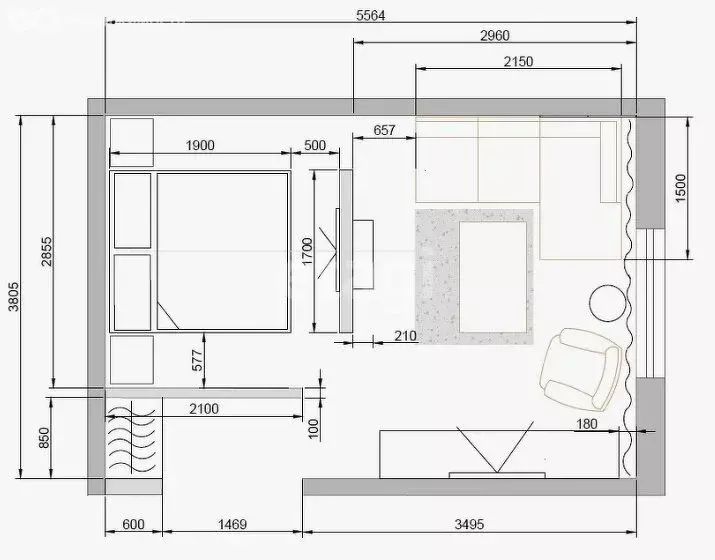 Квартира-студия: Липецк, улица имени Баумана, 333к16 (19 м) - Фото 1