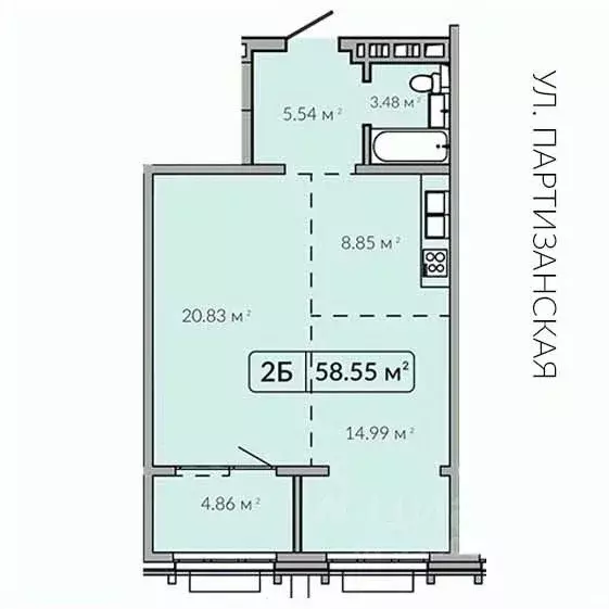 2-к кв. Иркутская область, Иркутск Байкальская ул., 89 (58.67 м) - Фото 0