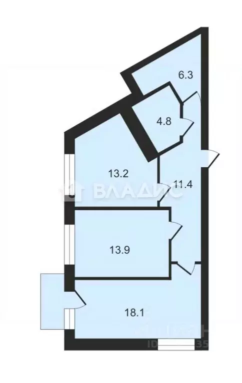 2-к кв. Владимирская область, Владимир ул. Растопчина, 1г (67.7 м) - Фото 1