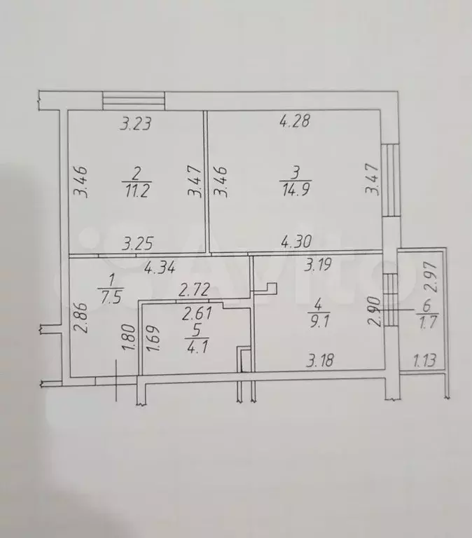 2-к. квартира, 46,8 м, 8/9 эт. - Фото 0