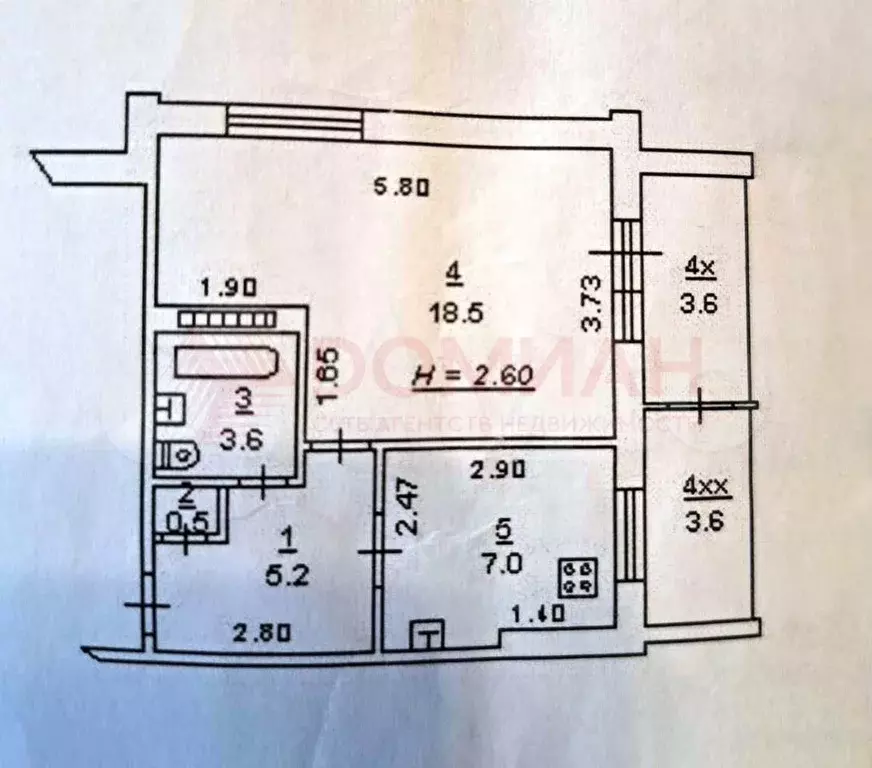 1-к. квартира, 42 м, 4/9 эт. - Фото 0