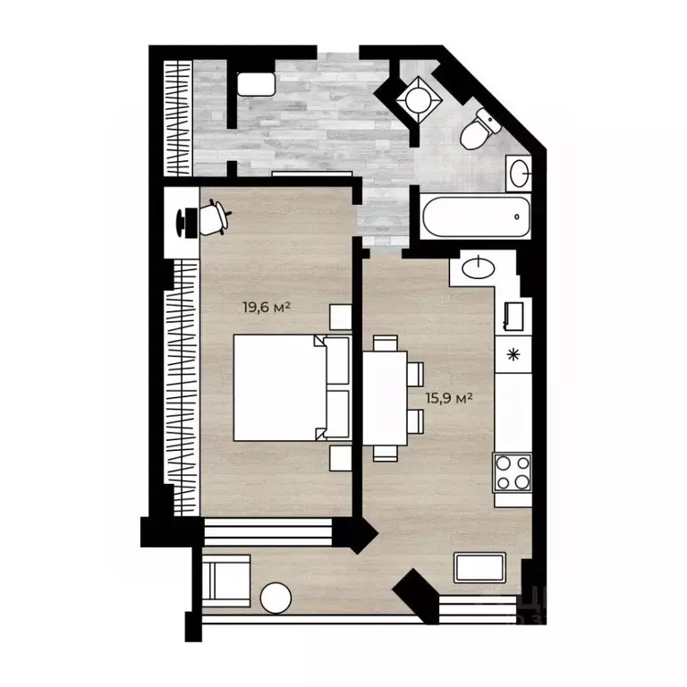 1-к кв. Ярославская область, Ярославль Ленинградский просп., 52к2 ... - Фото 2