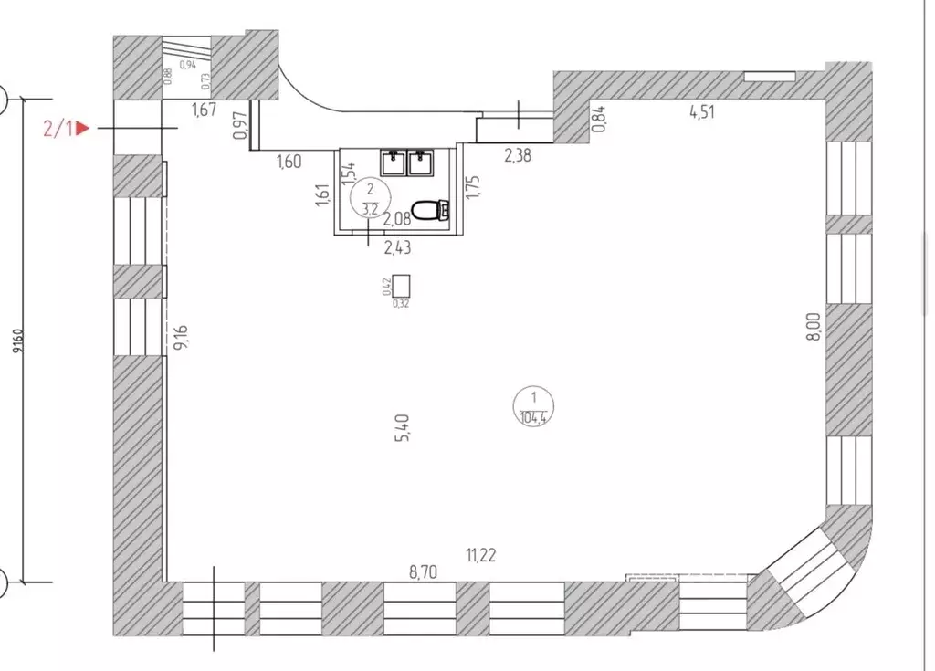 Помещение свободного назначения в Москва Большой Спасоглинищевский ... - Фото 2