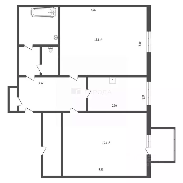 2-к кв. Кемеровская область, Новокузнецк ул. Кирова, 10 (45.4 м) - Фото 2